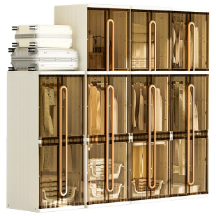 也雅家用简易衣服柜子卧室儿童衣柜塑料收纳柜成人组装衣橱储物柜