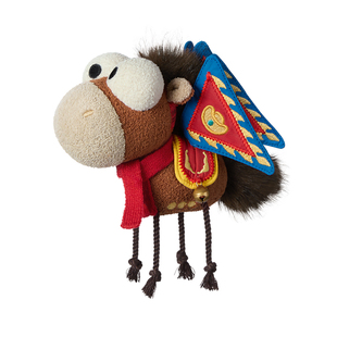 【新品】问童子 一马当先玩偶 新年布艺公仔包小挂件钥匙扣礼物