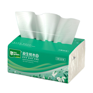 雨森抽纸原生纯木面巾纸5层300张3包装母婴适用便携小包纸巾学生