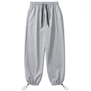 啄木鸟春秋薄款男士宽松抽绳篮球裤阔腿直筒户外运动休闲长裤子女