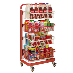 多巴胺零食架子置物架客厅高颜值网红小推车放饮料收纳架落地多层