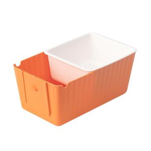 双层沥水篮水果篮嗑瓜子神器客厅瓜子零食收纳盒放糖果干果盒子