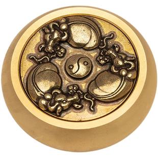 纯黄铜六面转钱手把件赚钱把玩件牛转乾坤解压摆件马上胡手玩