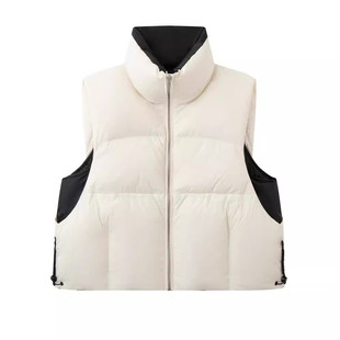 艾诺丝国内代购2025冬季新款百搭立领无袖羽绒马甲外套女AR004122