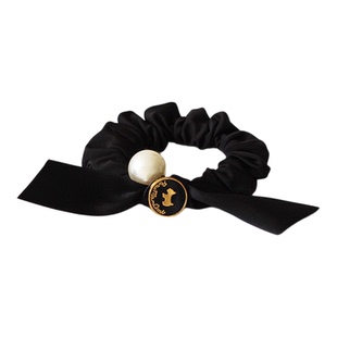 川野法式仿珍珠蝴蝶结小肠发圈新款轻奢时尚扎马尾的皮筋头饰发饰