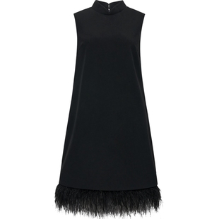 【喜愿·新中式】商场同款naivee高贵鸵鸟毛流苏旗袍连衣裙女礼服