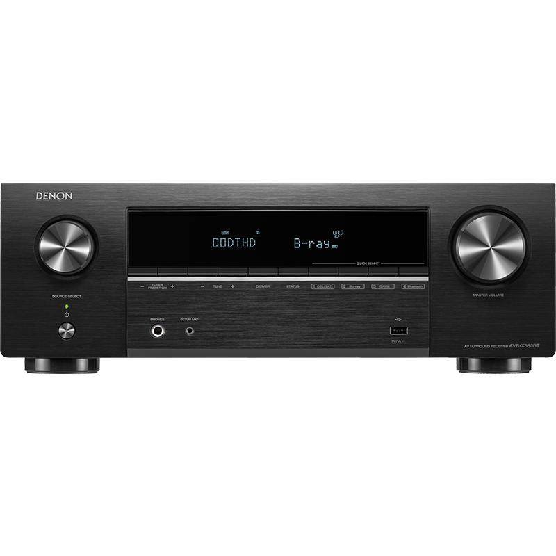 热销爆款】Denon天龙功放机AVR-X580家用功放大功率蓝牙5.2声道8K