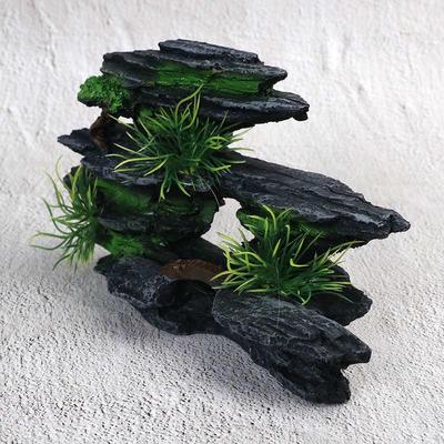 鱼缸内饰造景摆件假山石头环保树脂仿真装饰小型水箱景观水草风景