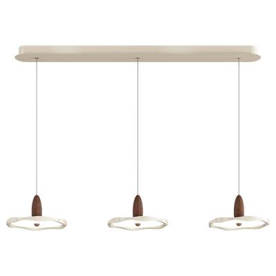 2025新款原木奶油风餐厅圆桌吊灯