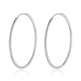 S999纯银针大圆圈素圈耳环女耳圈网红爆款气质耳钉2025新款潮耳饰