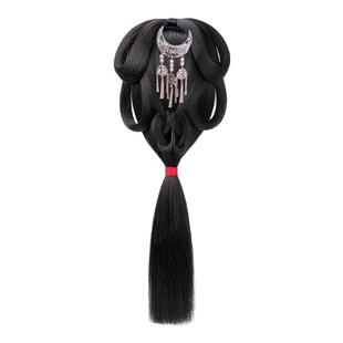 战国袍古风假发女一体式全套后压古装日常发髻盘发垫发包汉服头饰