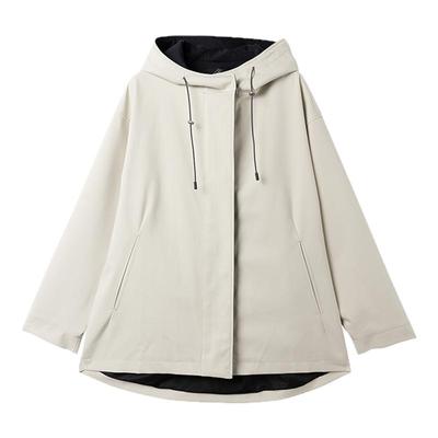 OTT连帽一手长抽绳风衣