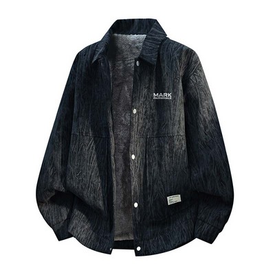 马克华菲灯芯绒翻领外套男士