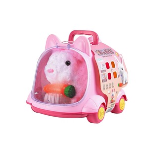 潮玩萌宠汽车屋电动小兔子小狗狗猫咪仿真会叫会走路宠物儿童玩具