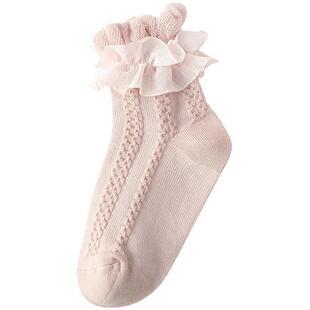 洋气女童袜子春秋纯棉儿童花边袜韩版小宝宝公主袜蕾丝婴儿棉袜夏
