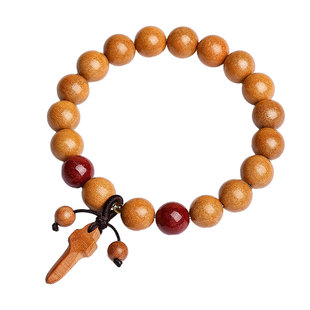 天然野生老桃木手串朱砂护身符手链男女款木质桃木剑静心平安礼物