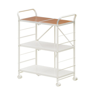 格美居免安装厨房置物架落地多层微波炉锅具收纳架折叠移动小推车