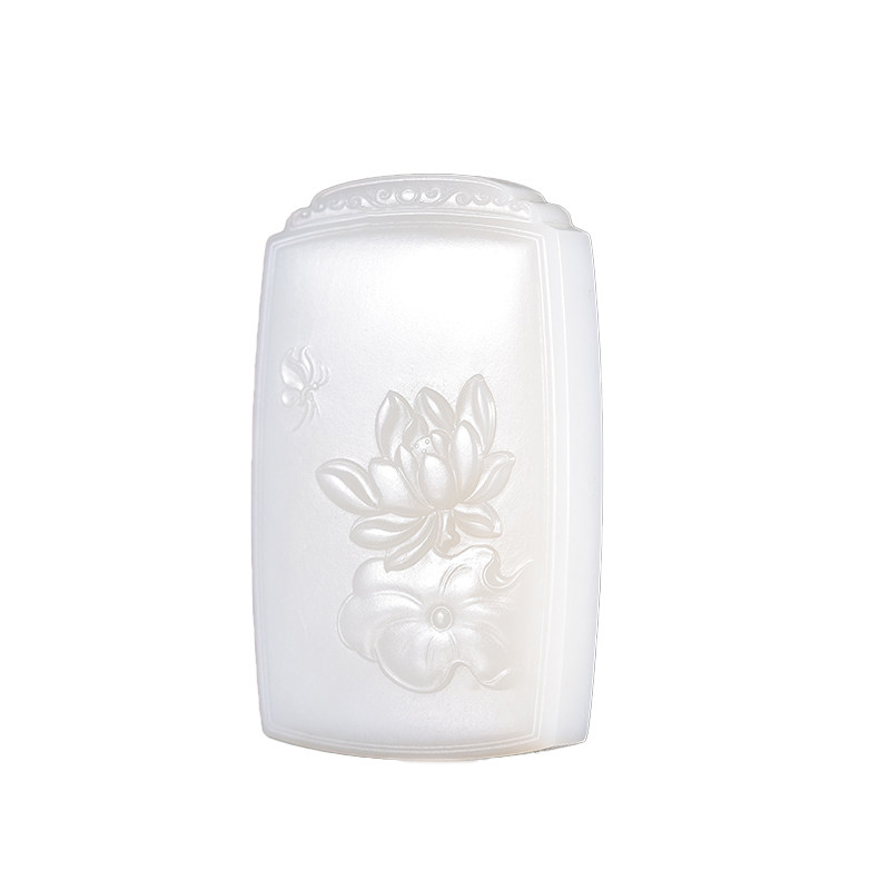 玉言说玉和田玉山料羊脂白玉莲花