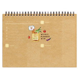 台湾创意桌面台历文具A6便携自填日期式一周计划本A5随身不带日期周历100磅加厚牛皮纸B6上翻线圈周记行事历