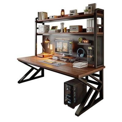 小户型电脑桌洞洞板书桌书架一体