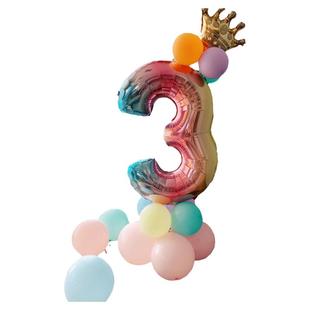 数字气球百天儿童生日布置一周岁装饰场景引路大号32寸数字气球
