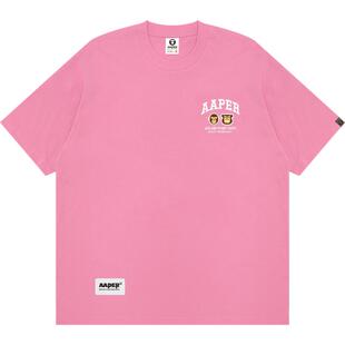 Aape旗舰店男装25春夏猿人军团徽章字母刺绣潮流短袖T恤1611XXO