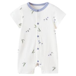 babylove【安心柔】婴儿连体衣夏季A类纯棉柔软短袖爬服微酸盛夏
