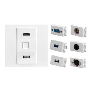 多媒体电话高清HD模块地插功能键音频莲花卡农CAT6六类网络86插座