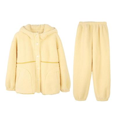 安之伴【巨保暖】北羔绒睡衣女士秋冬季加厚珊瑚绒冬款连帽家居服