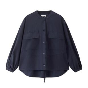 设计师款佐丹奴工装夹克女装新款圆领可收腰宽松廓形外套18375204