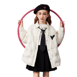 ask 90绒女童羽绒服2026春儿童轻薄款百搭羽绒上衣
