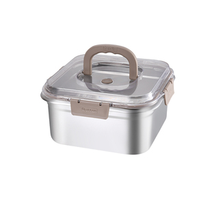 316不锈钢盆保鲜碗带盖方盆油盆食品级盆子调料小盆家用厨房铁盆