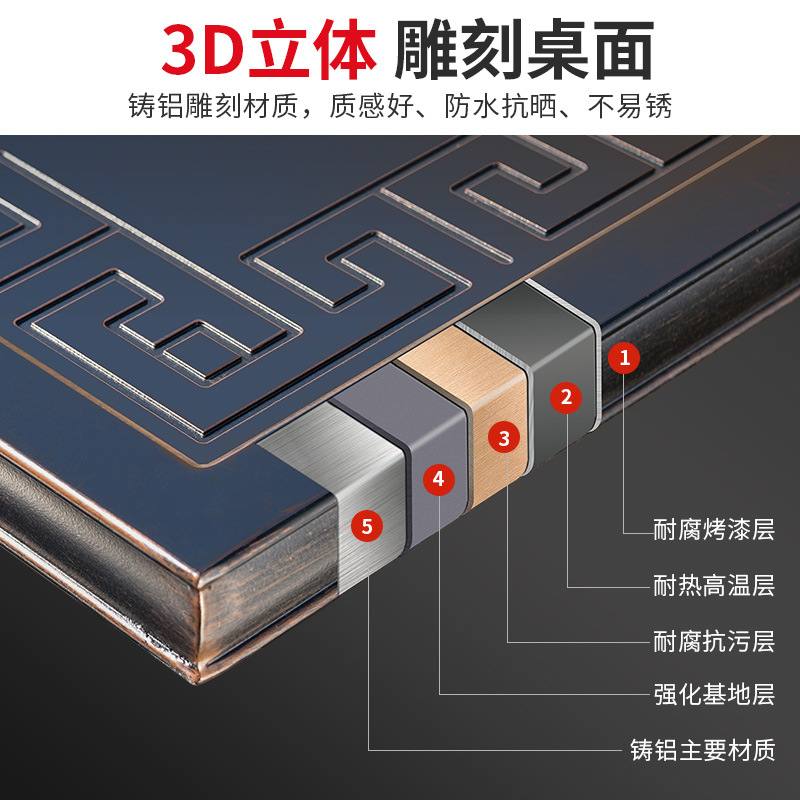 莫家 户外桌椅铸铝电烧碳烤烤炉庭院花园露天家用电无烟烧烤 桌椅