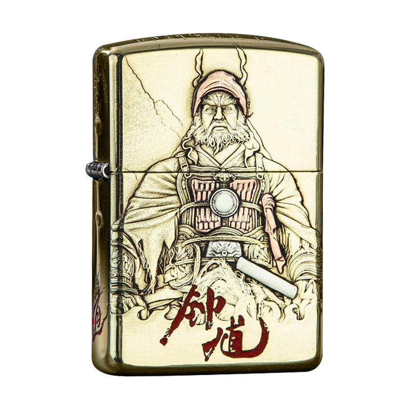 ZIPPO金蝉天师黑钟馗盔甲嵌紫铜