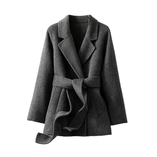 收腰短款羊绒大衣正肩双面羊毛女2025新款冬季小个子呢子毛呢外套
