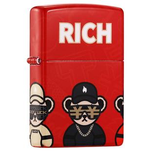 zippo打火机暴富泰迪熊联名套装礼盒官方正品正版煤油送男友礼物