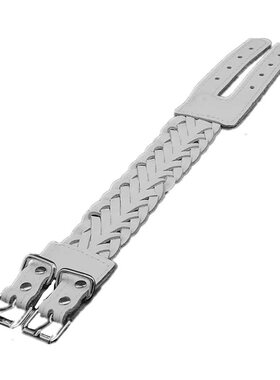 白色柔软二层皮麻花编织分叉手链