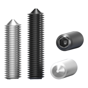304不锈钢尖头紧定316不锈钢机米12.9级无头锥端紧定螺丝钉M3-M20