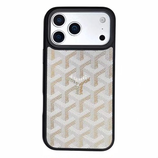 潮牌goyard戈雅磁吸适用苹果17promax手机壳烫金浮雕纹iPhone16Pro保护套时尚情侣款狗牙15/14外壳简约17软壳