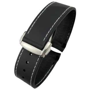 YGB弧形接口硅橡胶手表带适用万国IWC大飞行员小王子马克十八21mm