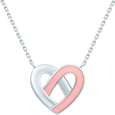 时尚风爱心纯银情侣锁骨链