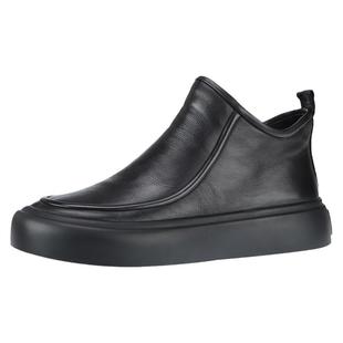 男士加绒鞋冬季2025新款保暖高帮皮鞋男款厚底防滑真皮休闲爸爸鞋