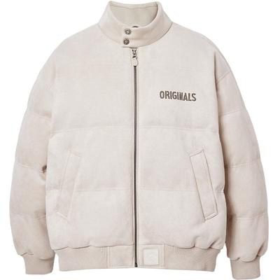 杰克琼斯男装冬季羽绒服半高领时尚潮流字母刺绣绒感面料百搭外套