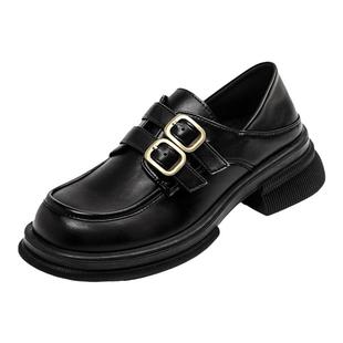 英伦风小皮鞋子女2026新款春秋厚底百搭单鞋jk乐福鞋通勤大码女鞋