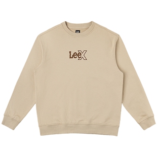 Lee25秋冬新品舒适版圆领印花Logo男长袖卫衣休闲潮LMT010840204
