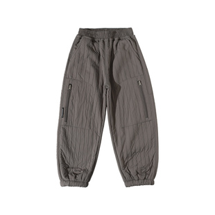 男童裤子加绒2025新款秋冬痞帅中大童冬季加厚绒裤宽松儿童休闲裤