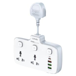 LDNIO新款英规香港版USB排插座拖板一转二插线板带PD快充家用白色