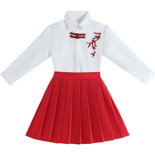 中国风儿童演出服小学生合唱服红歌大合唱爱国朗诵运动会班服比赛