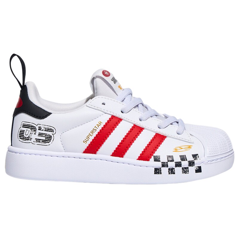 adidas阿迪达斯三叶草儿童机车风经典贝壳头板鞋LB0125