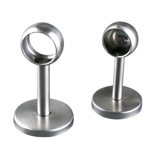 衣柜配件不锈钢法兰座晾衣杆吊通吊装挂衣杆管座毛巾座窗帘杆吊座